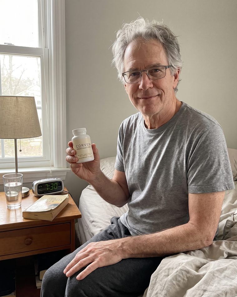 Ed S., holding a bottle of Corven