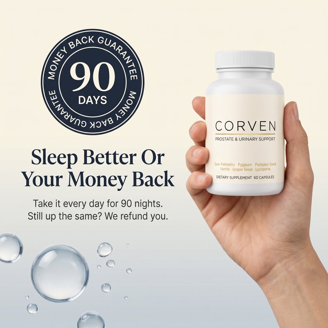 Sleep better or your money back, 90 day guarantee