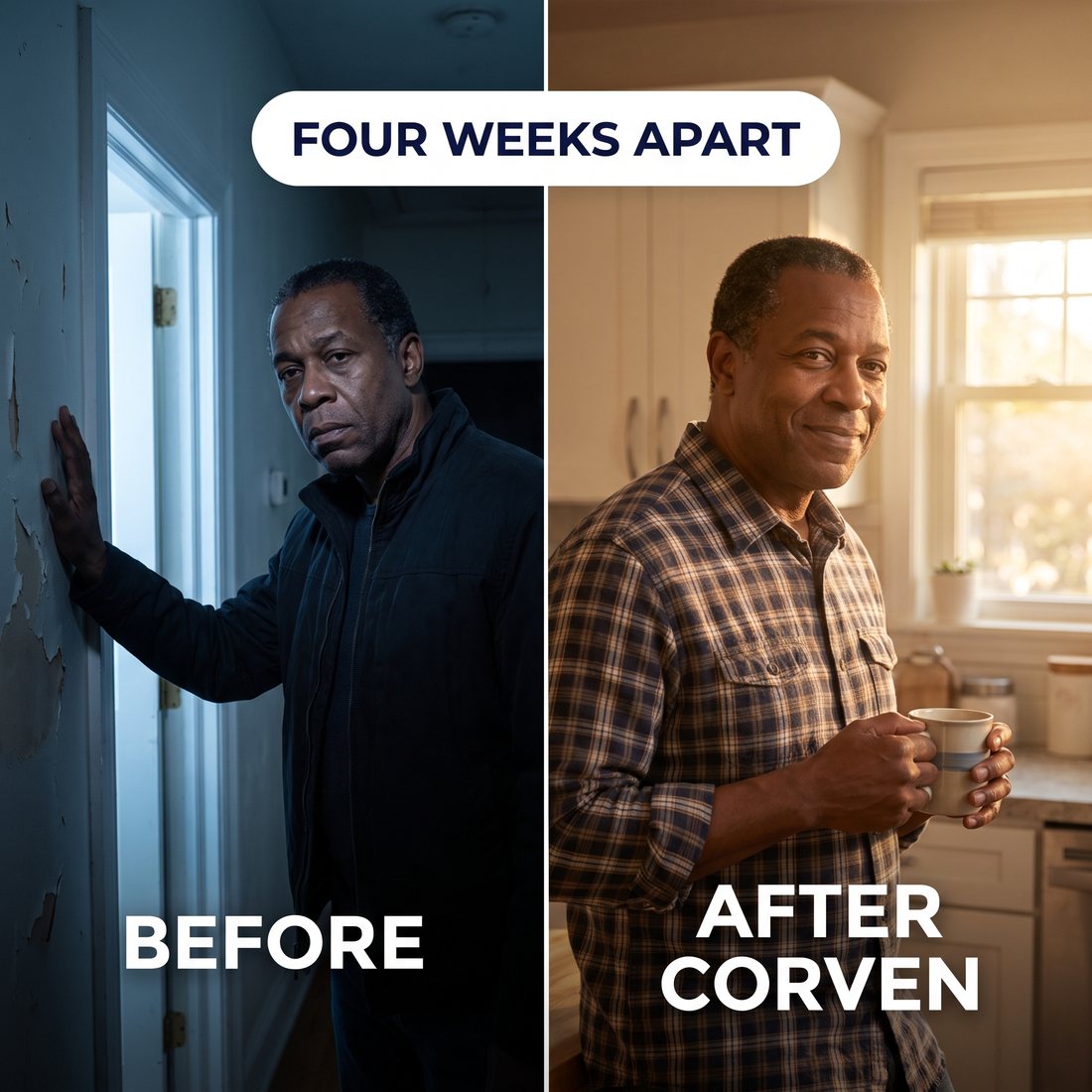 Four weeks apart, before and after