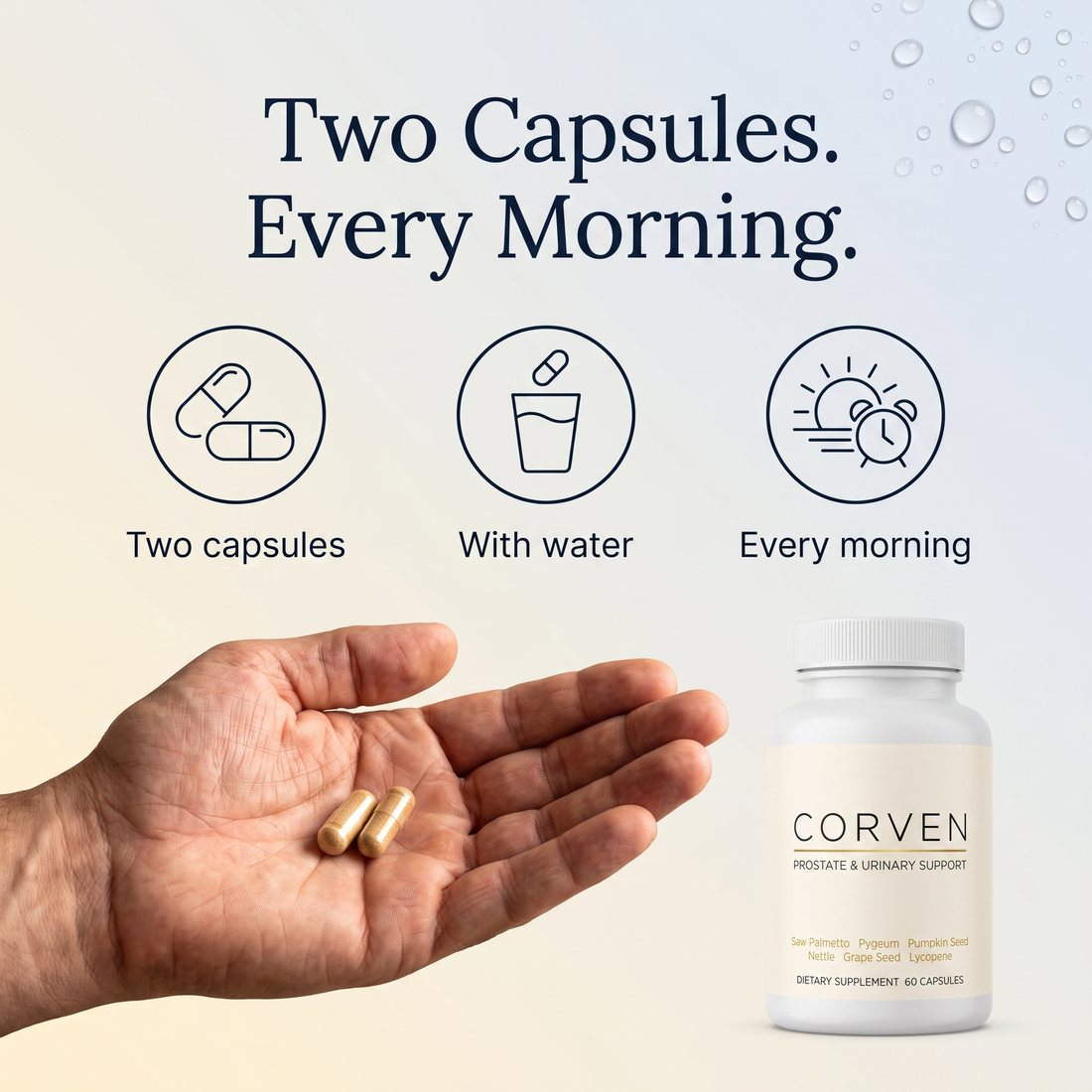 Two capsules with water every morning